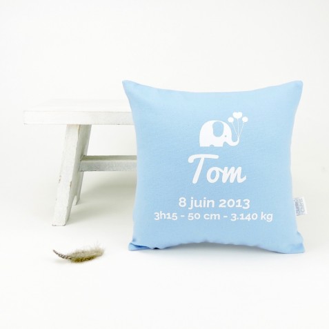 Coussin de naissance - BLEU - Marquage si pas de personnalisation