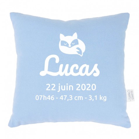 Coussin de naissance - BLEU - Marquage si pas de personnalisation