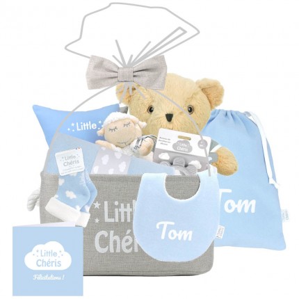 Coffret de naissance - Ensemble bébé garçon gris